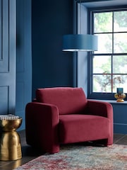 Soft Velvet Cranberry Red Arden Accent Chair - Image 1 of 9