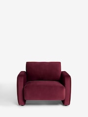 Soft Velvet Cranberry Red Arden Accent Chair - Image 3 of 9