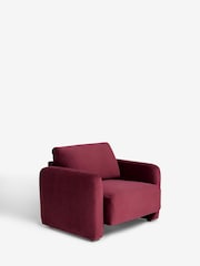 Soft Velvet Cranberry Red Arden Accent Chair - Image 6 of 9