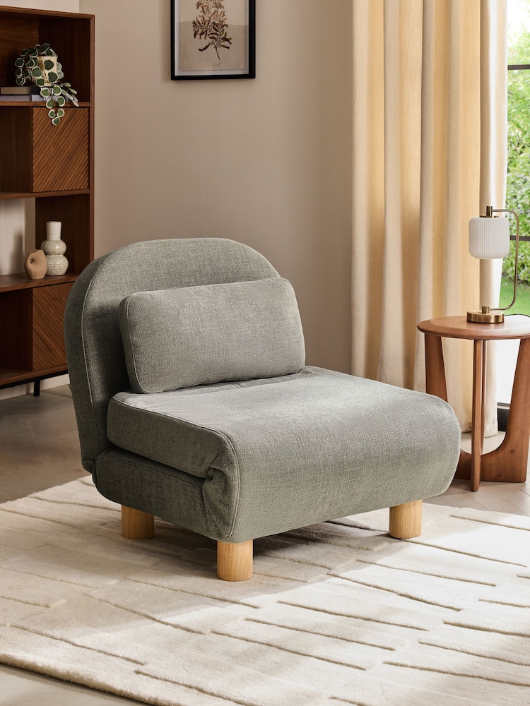 Brushed Weave Light Warm Grey Palma Single Sofa Bed - Image 1 of 12