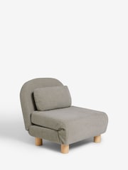 Brushed Weave Light Warm Grey Palma Single Sofa Bed - Image 10 of 12