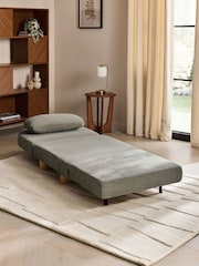 Brushed Weave Light Warm Grey Palma Single Sofa Bed - Image 2 of 12
