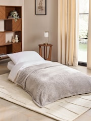 Brushed Weave Light Warm Grey Palma Single Sofa Bed - Image 3 of 12