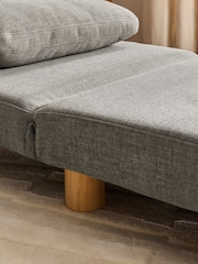 Brushed Weave Light Warm Grey Palma Single Sofa Bed - Image 6 of 12