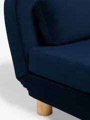 Soft Velvet Navy Blue Palma Single Sofa Bed - Image 11 of 11