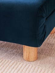 Soft Velvet Navy Blue Palma Single Sofa Bed - Image 6 of 11