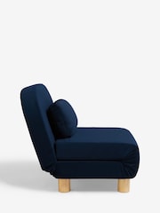 Soft Velvet Navy Blue Palma Single Sofa Bed - Image 9 of 11