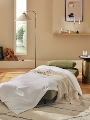 Relaxed Chenille Olive Green Palma Single Sofa Bed - Image 3 of 13