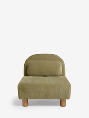Relaxed Chenille Olive Green Palma Single Sofa Bed - Image 8 of 13