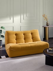 Soft Velvet Ochre Yellow Lucca 2 Seater Sofa - Image 1 of 8
