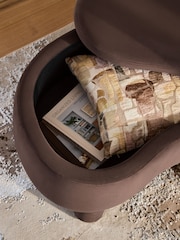 Soft Velvet Chocolate Brown Bloor Storage Coffee Table - Image 5 of 8