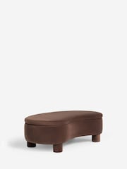 Soft Velvet Chocolate Brown Bloor Storage Coffee Table - Image 7 of 8