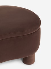 Soft Velvet Chocolate Brown Bloor Storage Coffee Table - Image 8 of 8
