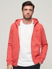 Superdry Red Essential Logo Zip-Up Hoodie - Image 1 of 3