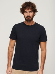 Superdry Blue Crew Neck Slub Short Sleeved T-Shirt - Image 1 of 3