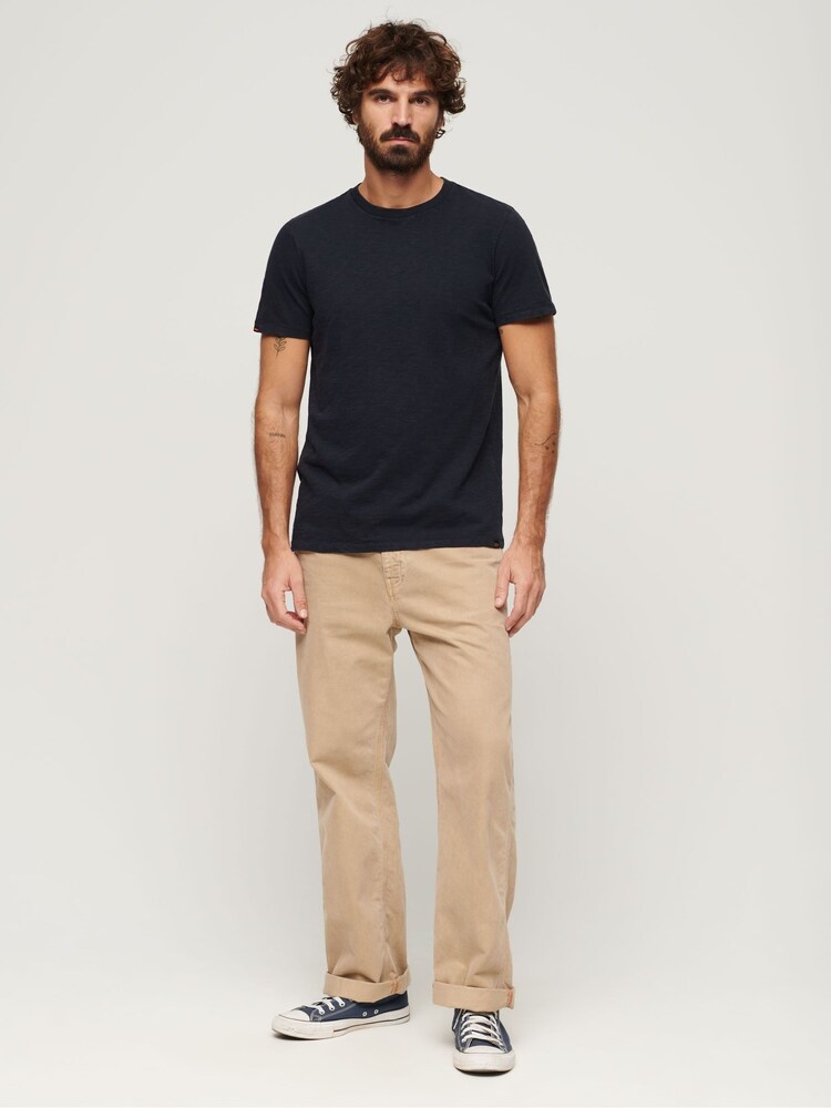 Superdry Blue Crew Neck Slub Short Sleeved T-Shirt - Image 2 of 3