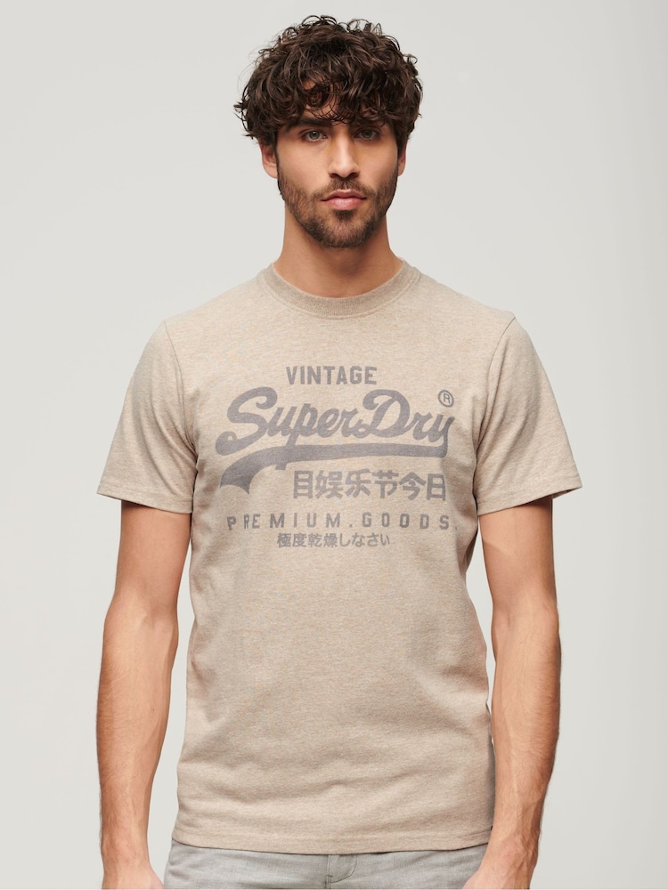 Superdry Nude Classic Heritage T-Shirt - Image 1 of 3