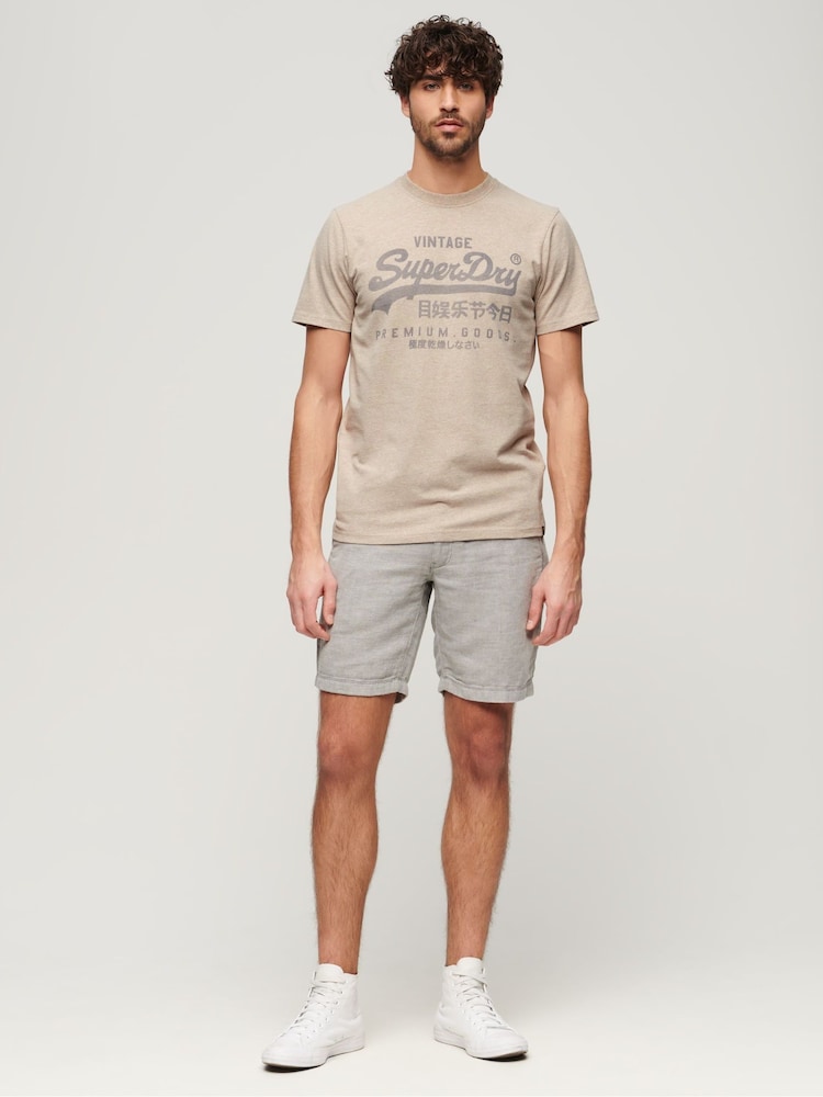 Superdry Nude Classic Heritage T-Shirt - Image 2 of 3 Superdry Nude Classic Heritage T-Shirt - Image 2 of 3