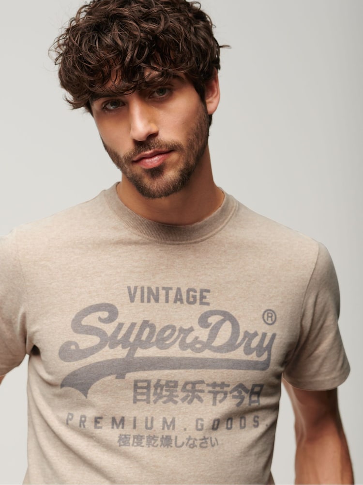 Superdry Nude Classic Heritage T-Shirt - Image 3 of 3 Superdry Nude Classic Heritage T-Shirt - Image 3 of 3