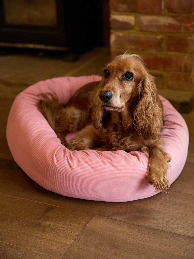 Pink Corduroy Round Pet Bed - Image 2 of 5