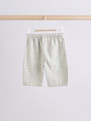 White Grid Print Woven Long Sleeve Top and Wide Leg Trousers Set (0mths-2yrs) - Image 11 of 16