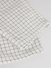 White Grid Print Woven Long Sleeve Top and Wide Leg Trousers Set (0mths-2yrs) - Image 16 of 16