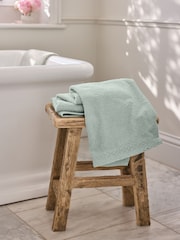 Shabby Chic by Rachel Ashwell® Sage Green Crochet Lace 100% Cotton Towel - Image 2 of 5