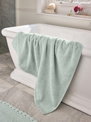 Shabby Chic by Rachel Ashwell® Sage Green Crochet Lace 100% Cotton Towel - Image 3 of 5