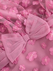 Berry Pink 3D Flowers Baby Occasion Dress (0mths-2yrs) - Image 7 of 7