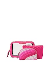 Victoria's Secret Hot Pink Travel Trio Makeup Bag - Image 1 of 3