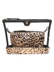 Victoria's Secret Leopard Brown AM/PM Makeup Bag Duo - Image 2 of 3