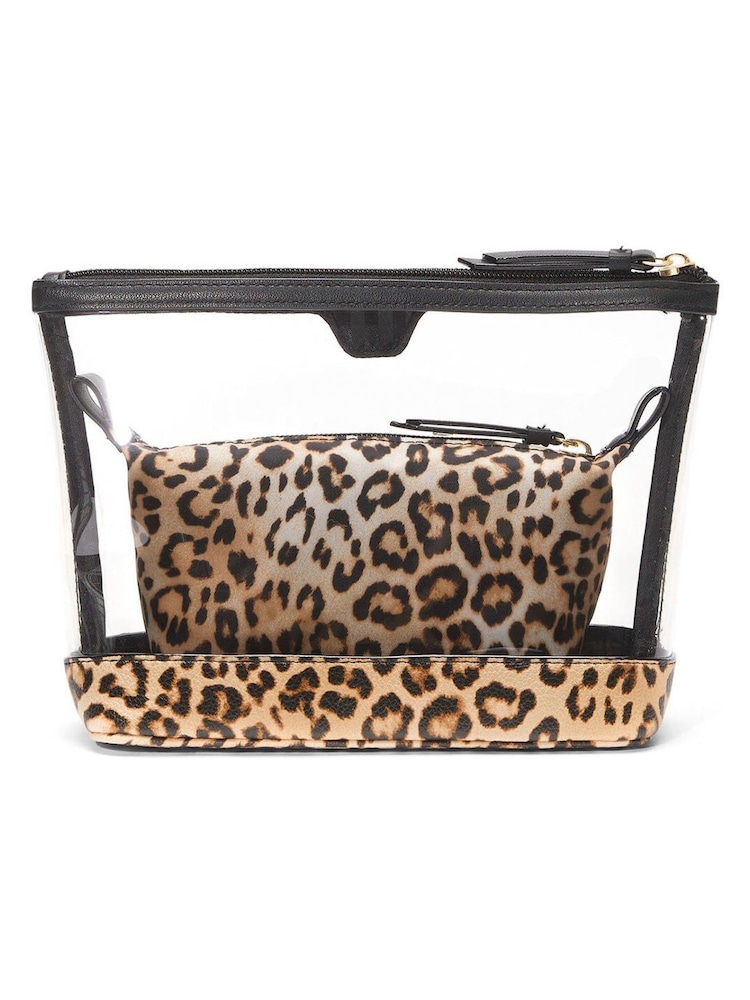 Victoria's Secret Leopard Brown AM/PM Makeup Bag Duo - Image 3 of 3