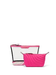 Victoria's Secret Hot Pink AM/PM Makeup Bag Duo - Image 1 of 4
