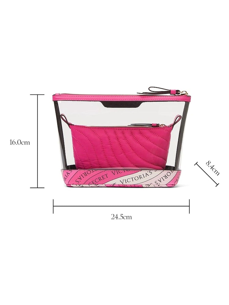 Victoria's Secret Hot Pink AM/PM Makeup Bag Duo - Image 4 of 4