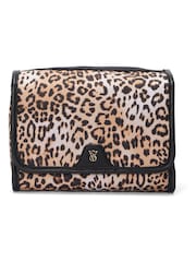 Victoria's Secret Leopard Brown Jetsetter Hanging Make Up Bag - Image 1 of 4