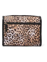 Victoria's Secret Leopard Brown Jetsetter Hanging Make Up Bag - Image 2 of 4