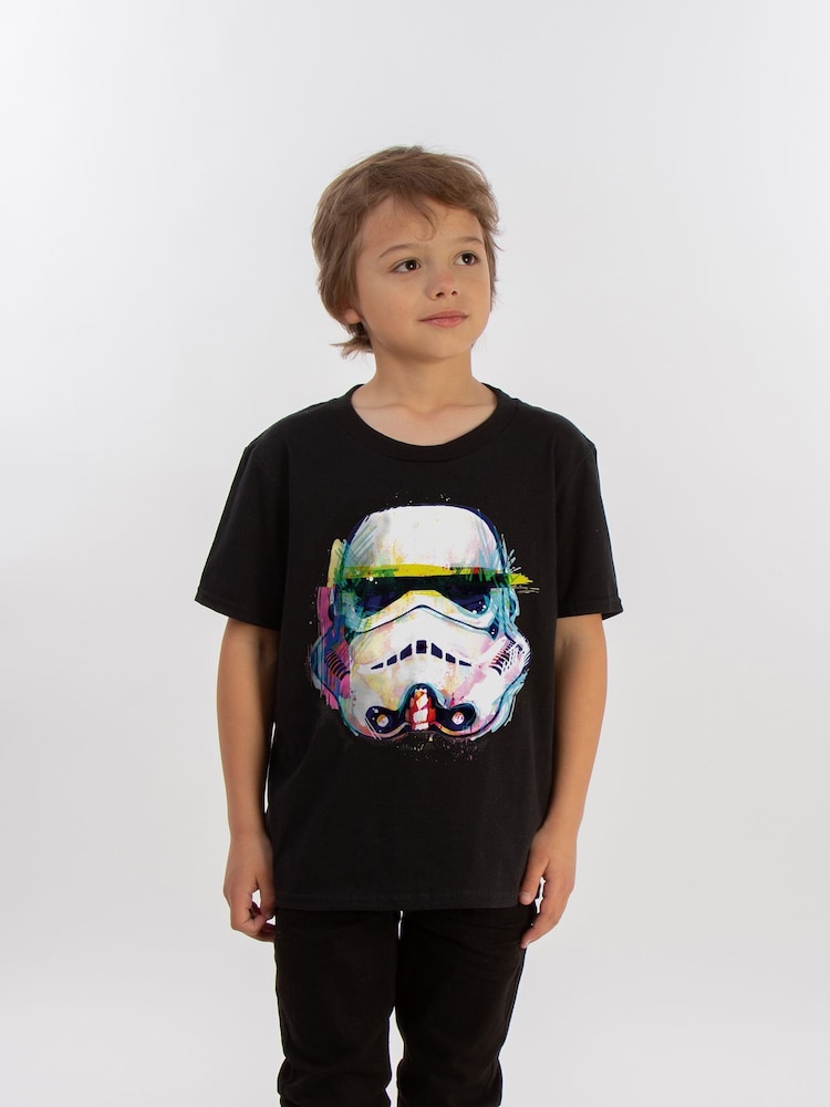 Brands In Black Star Wars Command Stormtrooper Art Boys 100% Cotton T-Shirt - Image 1 of 3