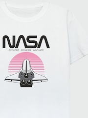 Brands In White 100% Cotton NASA Space Shuttle Sunset Girls T-Shirt - Image 3 of 3
