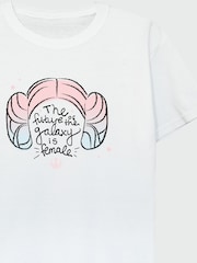 Brands In White 100% Cotton Star Wars Princess Leia Future Of The Galaxy Girls T-Shirt - Image 3 of 3