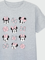 Brands In Grey Girls Minnie Mouse Multiple Heather 100% Cotton T-Shirt - Image 3 of 3