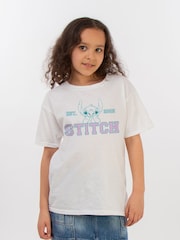 Brands In White 100% Cotton Lilo and Stitch Collegial Pastel Girls T-Shirt - Image 1 of 3