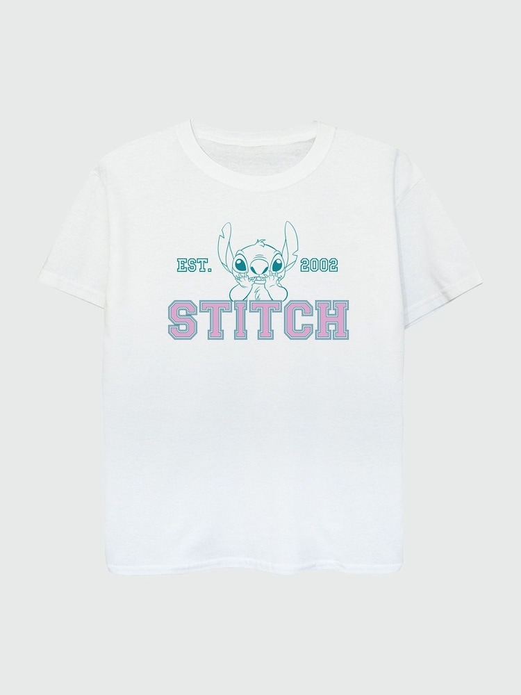 Brands In White 100% Cotton Lilo and Stitch Collegial Pastel Girls T-Shirt - Image 2 of 3