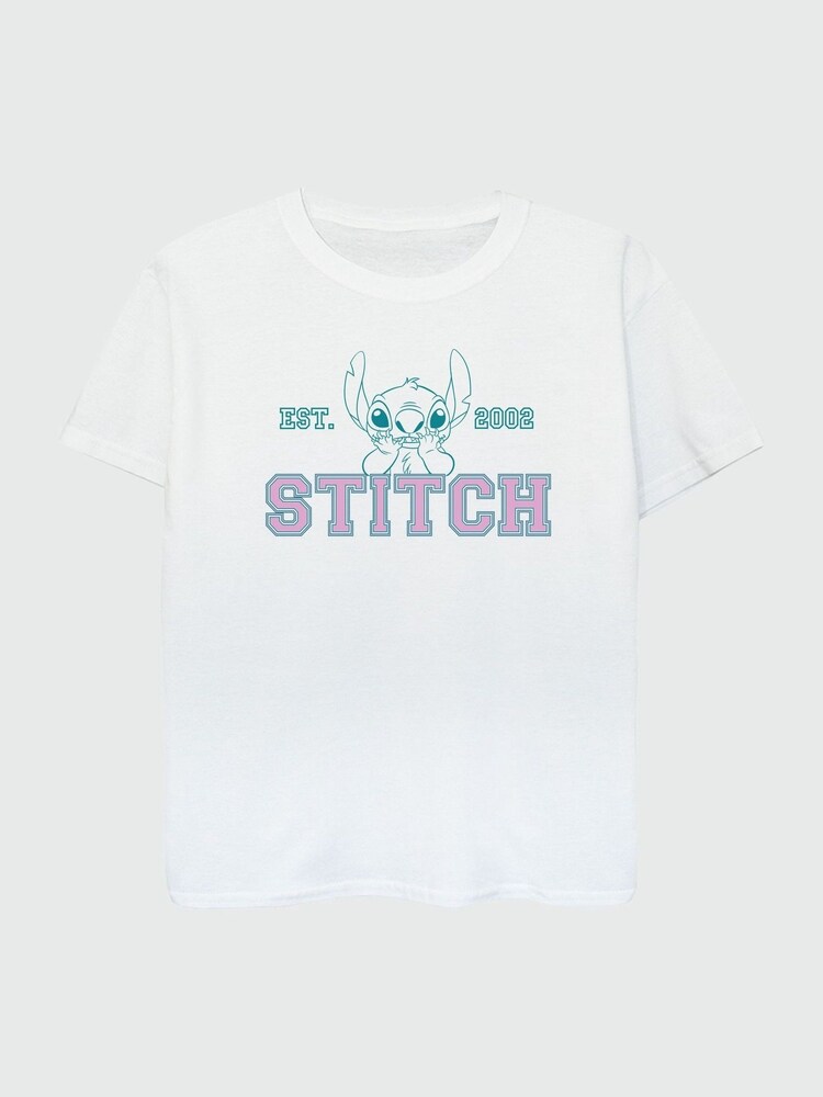 Brands In White 100% Cotton Lilo and Stitch Collegial Pastel Girls T-Shirt - Image 2 of 3 Brands In White 100% Cotton Lilo and Stitch Collegial Pastel Girls T-Shirt - Image 2 of 3