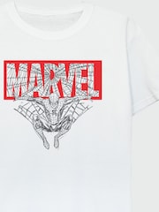 Brands In White 100% Cotton Spider-Man Sketch Spider Face Boys T-Shirt - Image 3 of 3