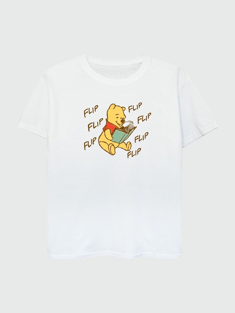 Brands In White 100% Cotton Winnie The Pooh Flip Girls T-Shirt - Image 1 of 3