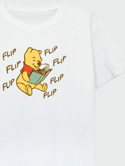 Brands In White 100% Cotton Winnie The Pooh Flip Girls T-Shirt - Image 2 of 3