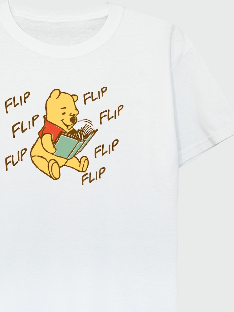 Brands In White 100% Cotton Winnie The Pooh Flip Girls T-Shirt - Image 2 of 3