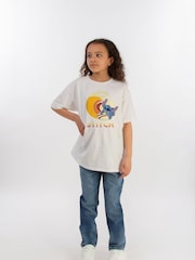 Brands In White 100% Cotton Lilo And Stitch Summer Wave Girls T-Shirt - Image 1 of 3