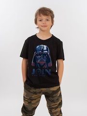 Brands In Black 100% Cotton Star Wars Vader Join The Empire Boys T-Shirt - Image 1 of 3