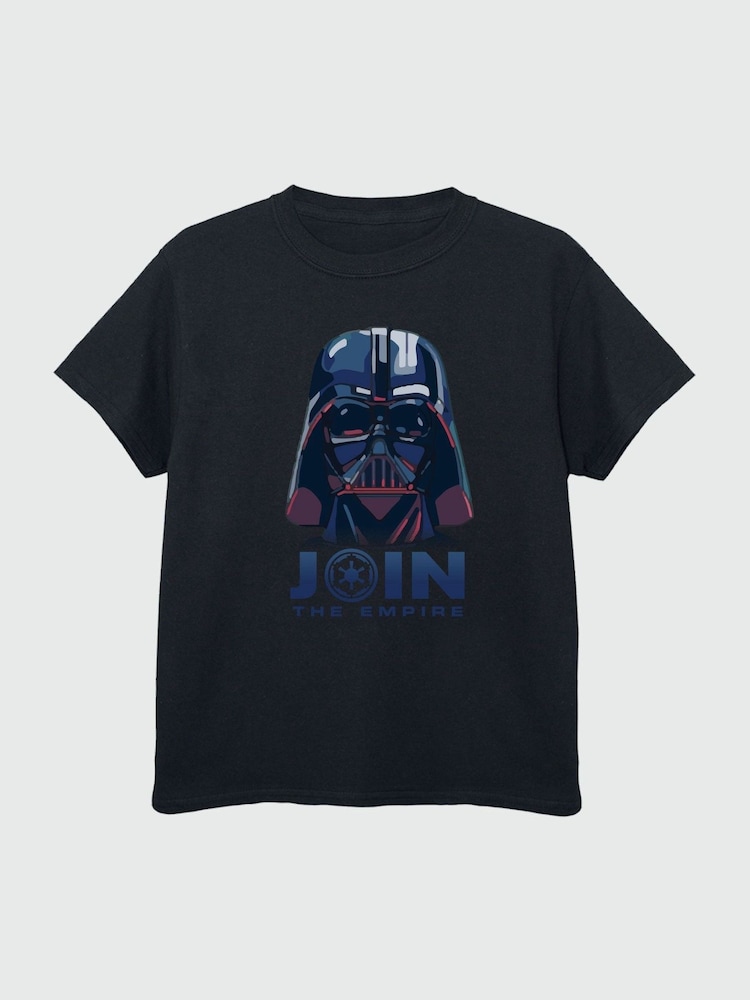 Brands In Black 100% Cotton Star Wars Vader Join The Empire Boys T-Shirt - Image 2 of 3